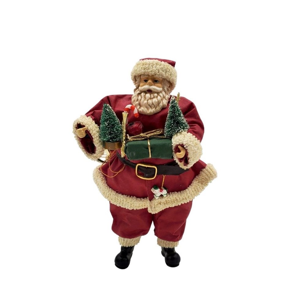 Vintage Santa's World KURT ADLER Fabric‎ Mache Santa Christmas Tree Figurine 9"